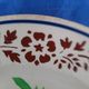 Opaque porcelain plate of Sarreguemines pattern vase of flowers diam 22 cm