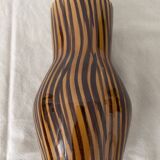Vintage hand painted striped vase