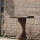 Brutalist console in solid wood worked with gouge & wrought iron, France 1950s