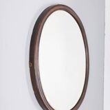 Vintage 1960s Italian-design walnut wall mirror