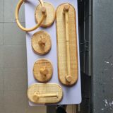 Bathroom wicker hooks and towel holder