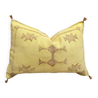 Coussin marocain en soie de cactus, coussin en soie Sabra, coussin