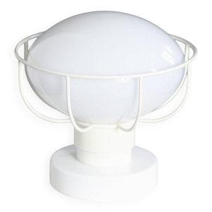 Lampe années 80, métal - blanc
