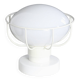 80s lamp, white lacquered metal and glass globe