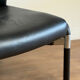 Vintage 2-seater banquette in black faux leather – 1980s