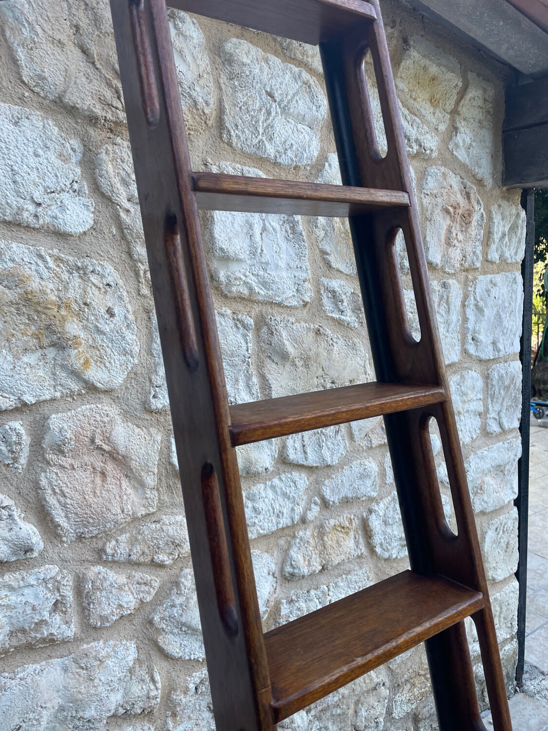 Wooden and iron boat ladder