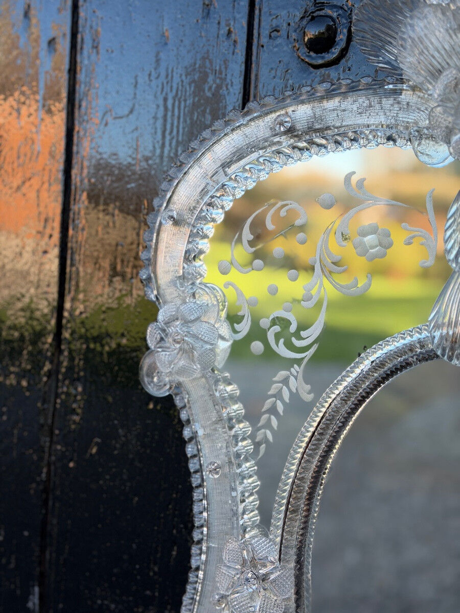 Venetian mirror made of Murano glass, circa 1950.