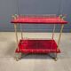 Rare Italian lacquered goatskin / parchment serving bar cart by Aldo T