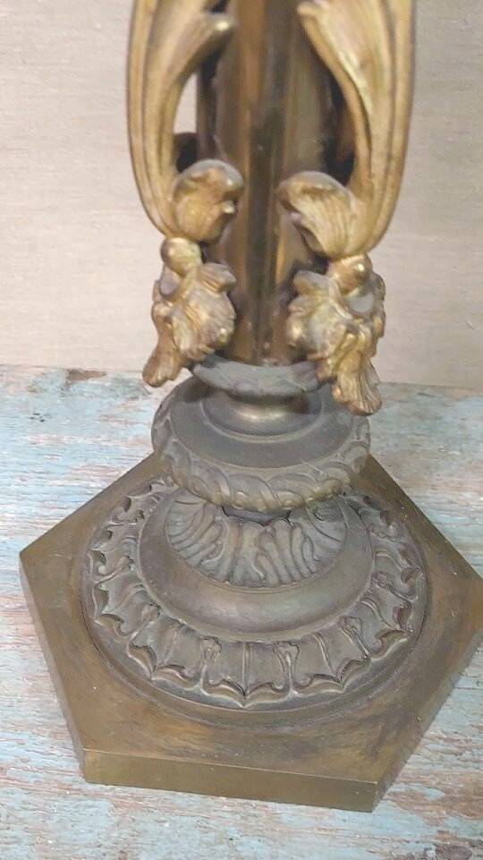 Pair of Important Large Candle Holders with Six Lights in Bronze h.73 cm