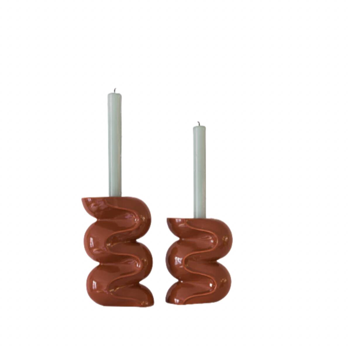 Duo of candle holders - TERRACOTTA