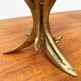 Vintage brutalist floral metal candlestick