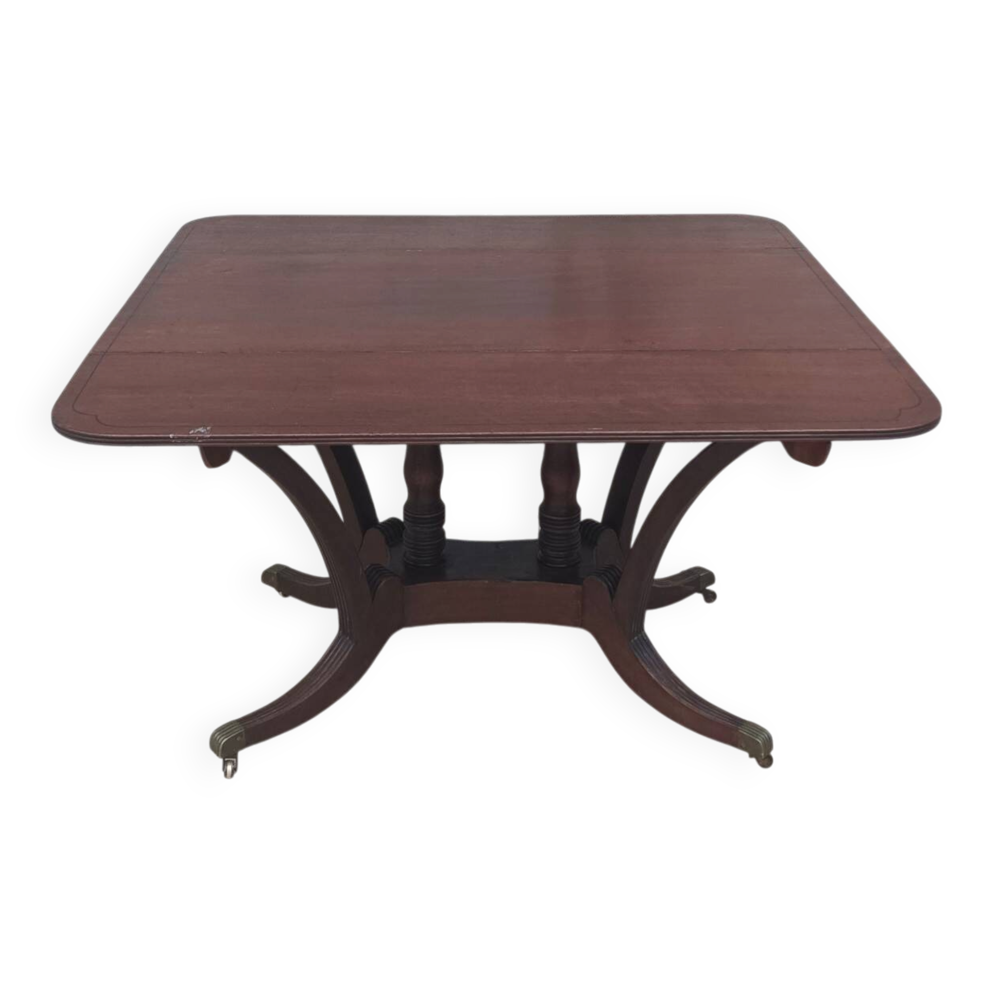 19th-century English style mahogany drop-leaf table.