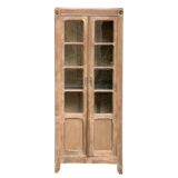 Parisian glass cabinet in raw wood, 1940