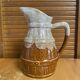 Old pichet revol barrel shape flamed ceramic 1 litre vintage #e