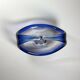 Blown glass bowl coupe Sommerso blue - Murano style 1960