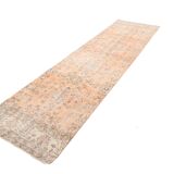 Tapis de couloir turc vintage à motif floral