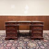 English Chesterfield Desk with Green Leather