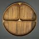 Set of six fondue plates, made of wood