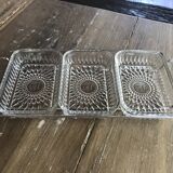 Plat à apéritif Duralex en verre et support chromé