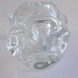 Mid-Century Modern Handmade Clear Crystal Vase by Börne Augustsson, Åseda