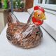 Chicken terrine in slip signed M. Caugant