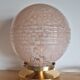 Pink Clichy glass globe in touch lamp