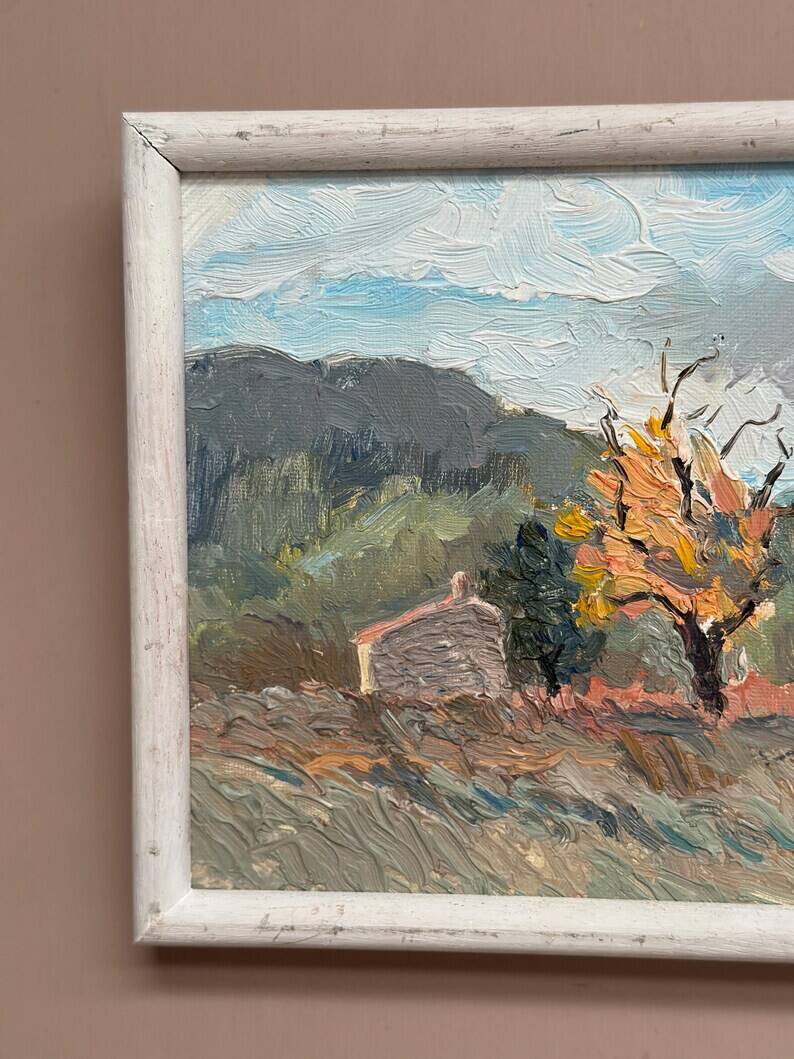 Original Swedish Oil on Panel – "Trees" by H. Jonstad – Signed – Vintage and Framed – 23.5 × 20.5 cm (9.2 × 8 in)
