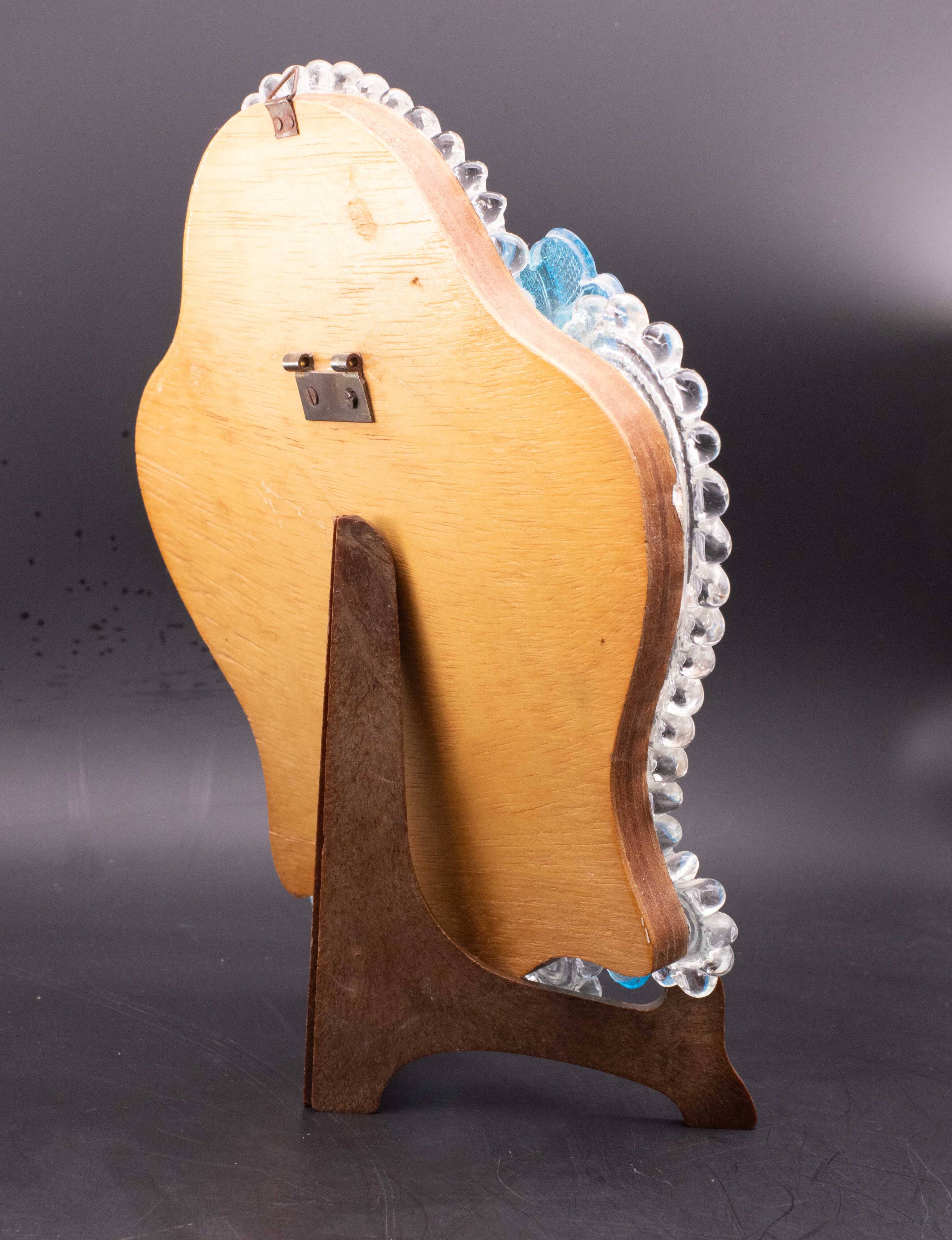 Classic Vintage Venetian Murano Bue Flower Glass Mirror, 1970s