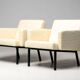 Pair of cream wool lounge chairs Martin Visser SZ48