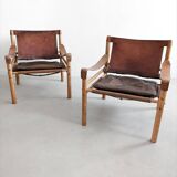 Set of 2 Safari 'Sirocco' chairs by Arne Norell 1960s