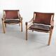 Set of 2 Safari 'Sirocco' chairs by Arne Norell 1960s