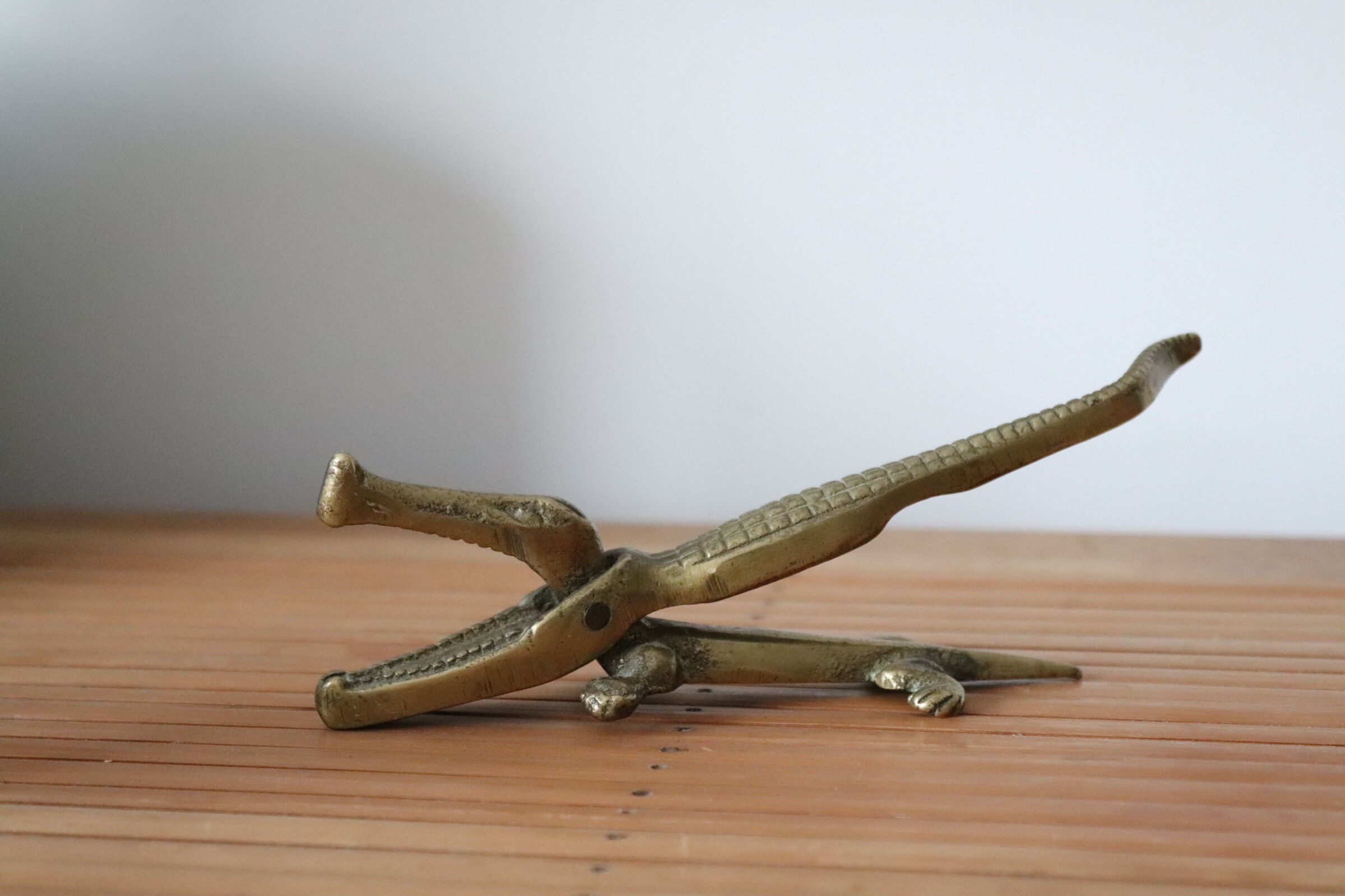 Crocodile brass nutcracker