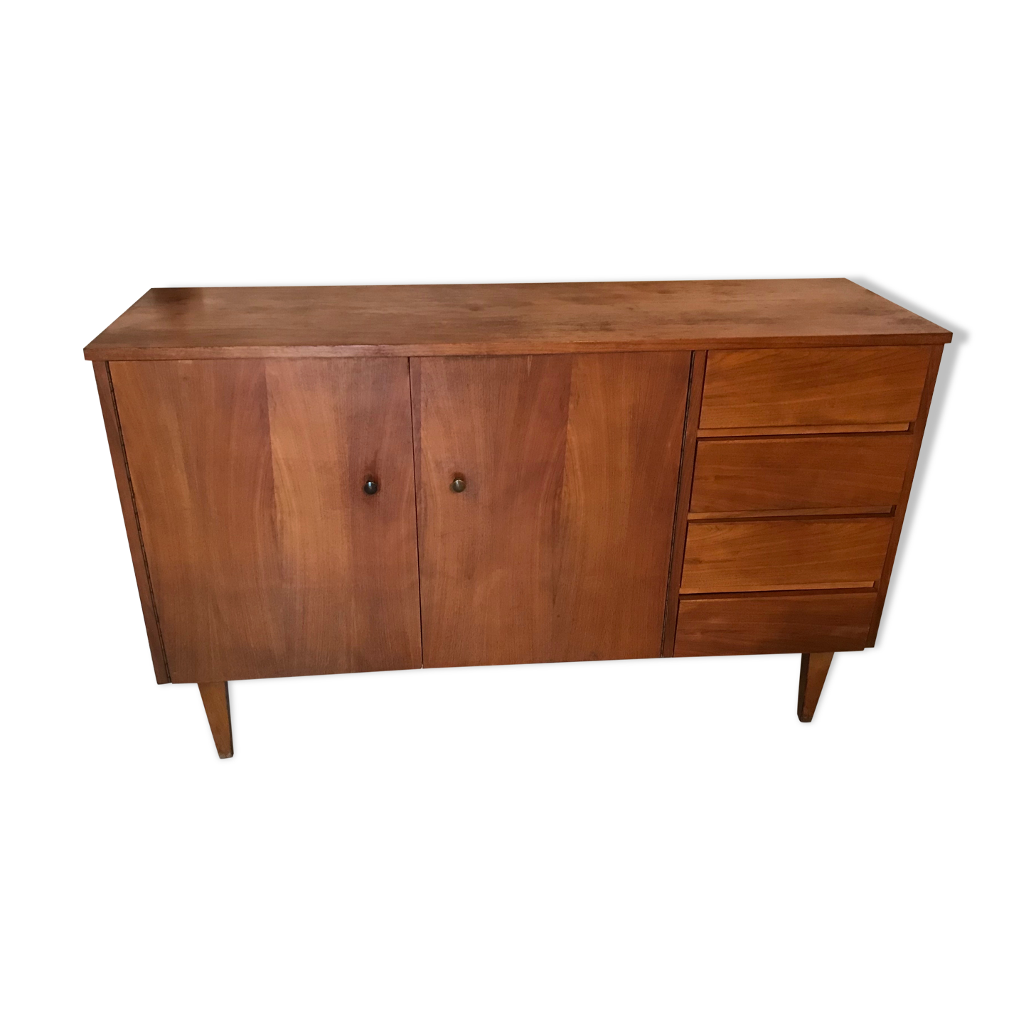 Vintage style scandi enfilade in blond walnut veneer