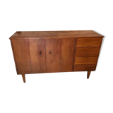 Vintage style scandi enfilade in blond walnut veneer