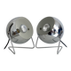 Vintage 1980s chrome Eyeball lamps