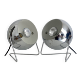 Vintage 1980s chrome Eyeball lamps