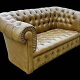 Canapé Chesterfield 2 places en cuir vert