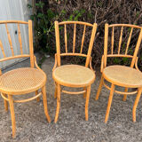 Set of 3 fluted bistro chairs