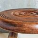 Low tripod stool in vintage turned solid wood
