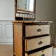 Victorian tiger bamboo, cane & chinoiserie dressing table with drawers, England 1880s, aesthetic movement