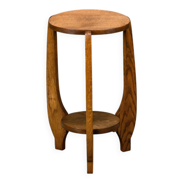 Dutch Art Deco Amsterdam School small side table or plant table solid oak