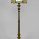 Lampadaire en bois sculpté doré et abat-jour en verre nacré, Art Déco, France, Circa 1920