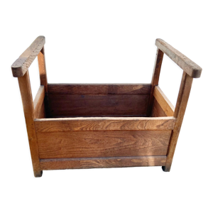 Ancien coffre de cheminé en chêne