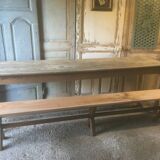 Pair of oak and cherry benches 250x29x45