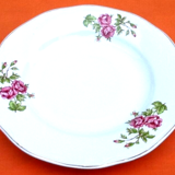 6 Cheese Plates / Dessert White Porcelain Floral decoration Arpo