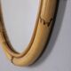 Vintage 1960s Italian design oval bamboo wall mirror