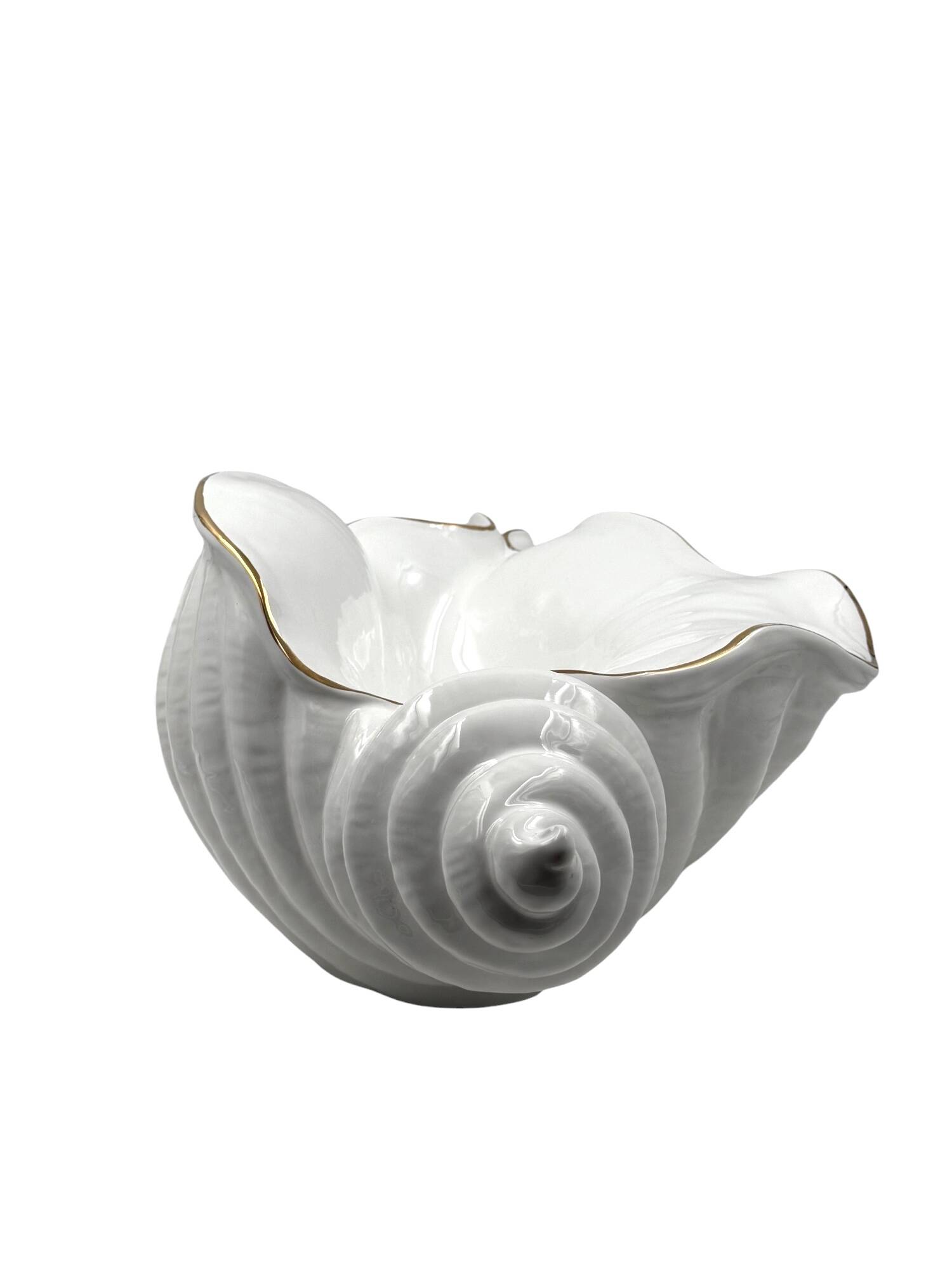 Hollywood regency great ceramic shell sculpture, Italy 1970s
