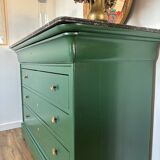 Louis Philippe chest of drawers with solid wood and marble top