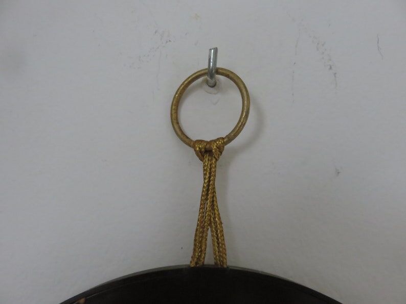 Round mirror gilded wall 60s 70s 23 cm