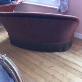 Brown velvet toad sofa